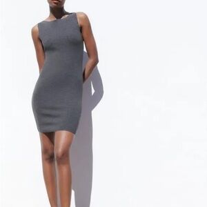 Elegant Gray Sleeveless Dress